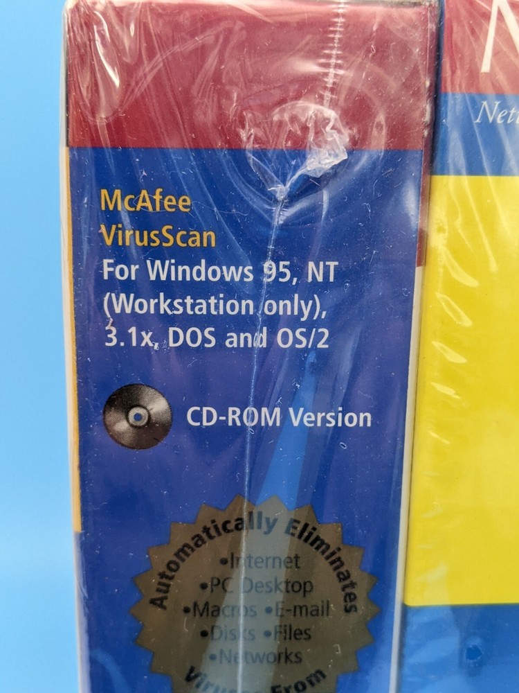 McAfee 3 Pack VirusScan, PC Crypto, PC Medic 97: CD 3.5” Software / VTG 1997 NEW