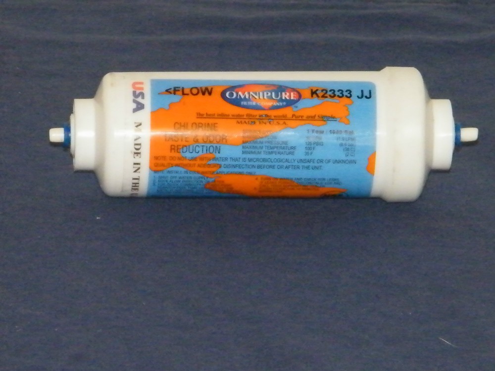 OmniPure Inline Filter CTO Chlorine Taste Odor K2333JJ 6" x 1/4" Quick Release