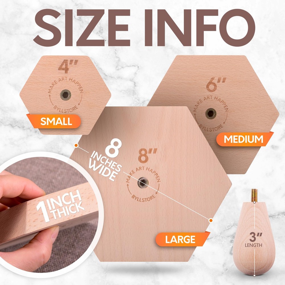 3-Pack Hexagonal Pottery Molds | Create Bowls & Plates | 4″ 6″ & 8″ Ceramic T...