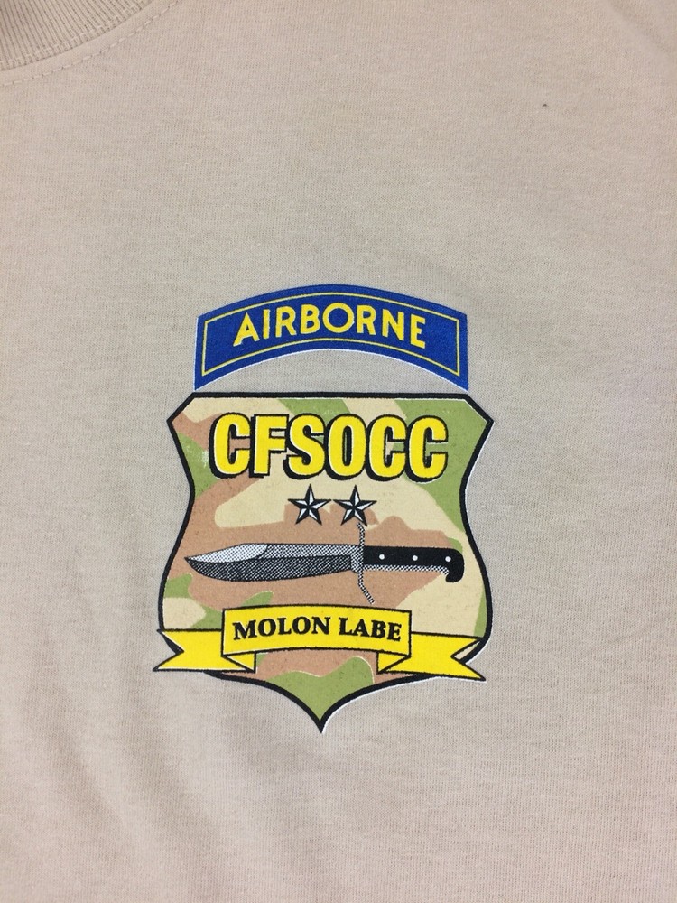 Airborne CFSOCC Men’s Medium Molon Labe Special Operations Central Command Shirt