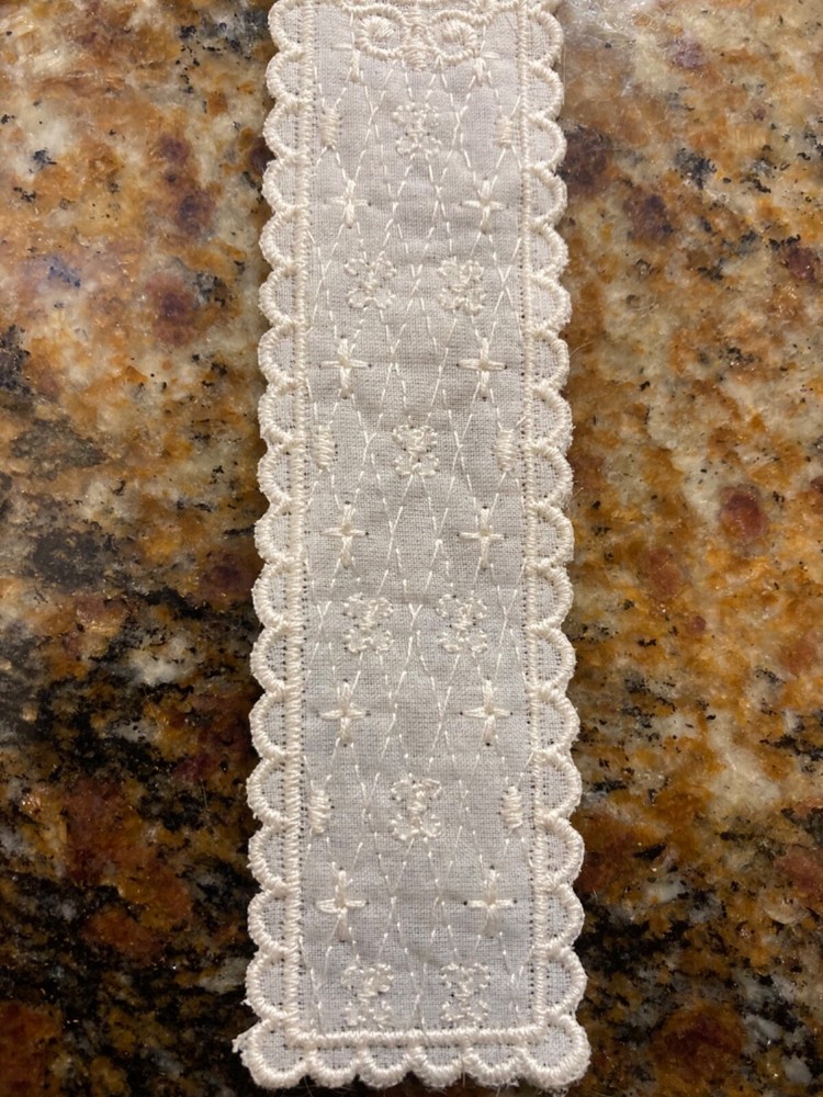 Lace Embroidered Initial J or Cursive T ? Book Mark