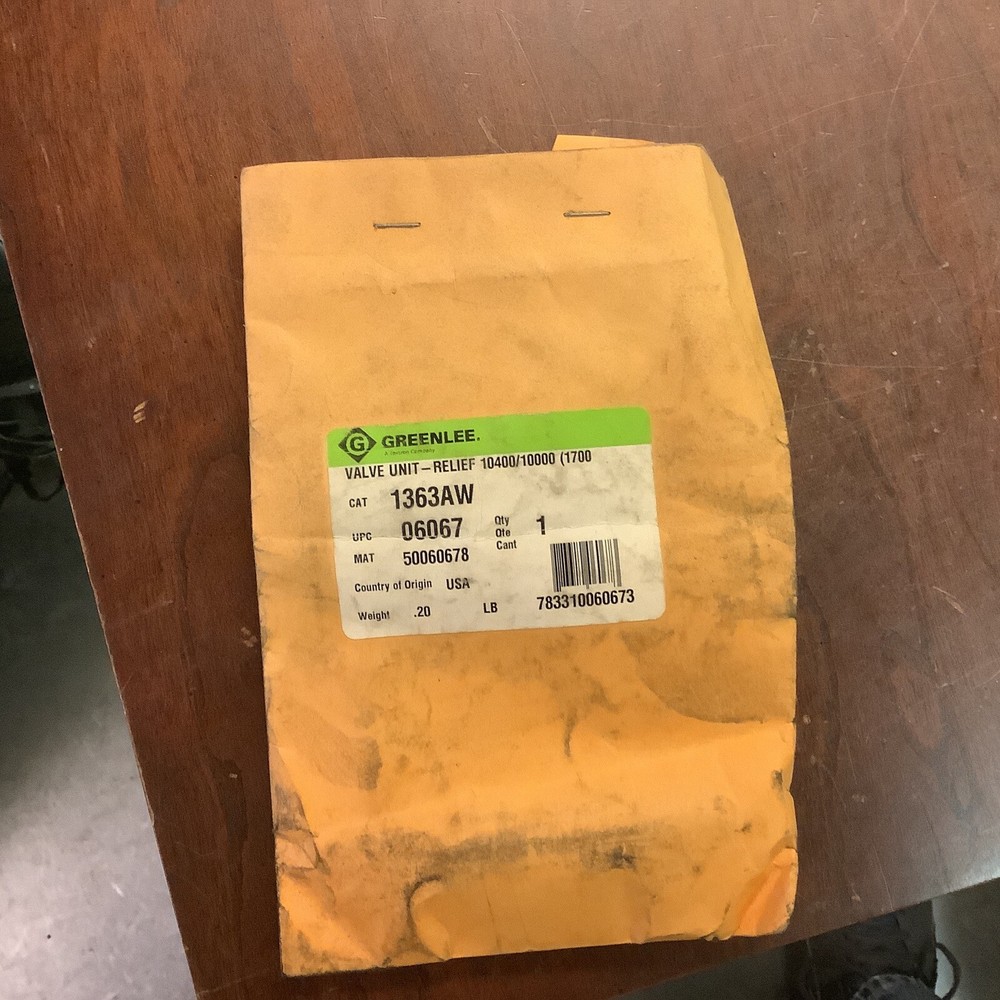 Greenlee 1363AW Valve Unit-Relief Valve