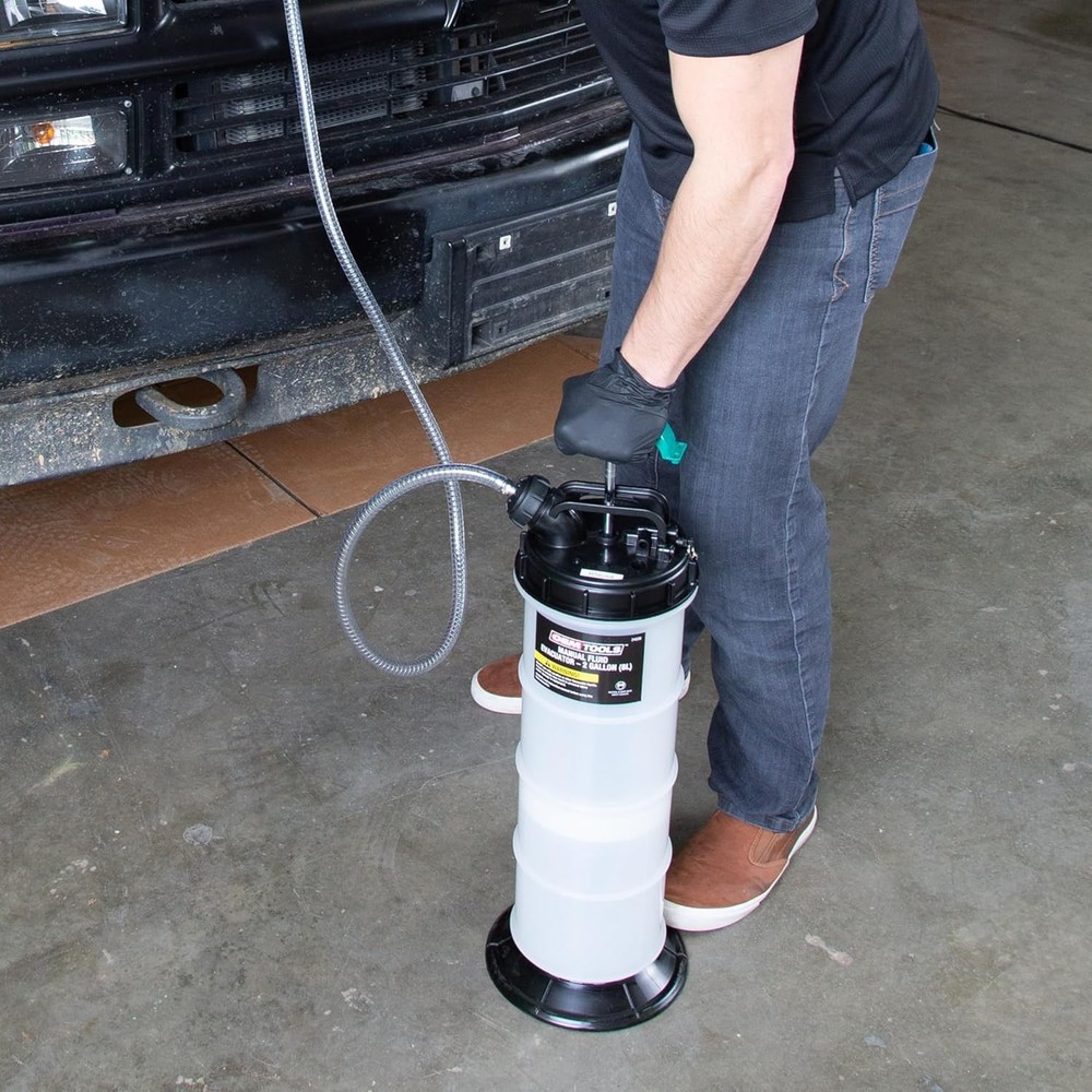 Effortless Fluid Changes: 2 Gallon Manual Oil Extractor with Dipstick Adapters