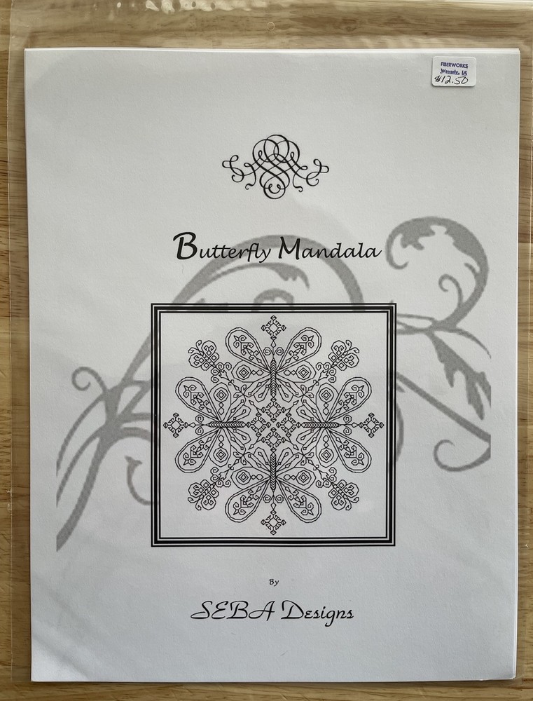 SEBA Designs BUTTERFLY MANDALA Blackwork Needlepoint Chart Pattern