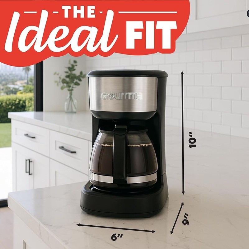 One Touch Coffee Maker 5 Cup Fast Brewing Keep Warm Function Easy View Window US