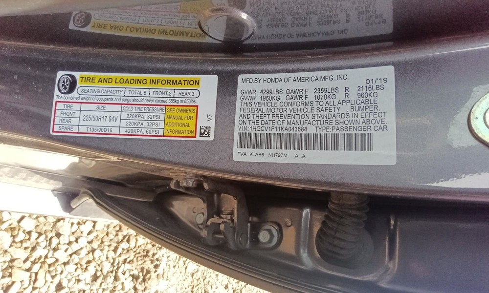 ACCORD 2019 Glove Box 806705