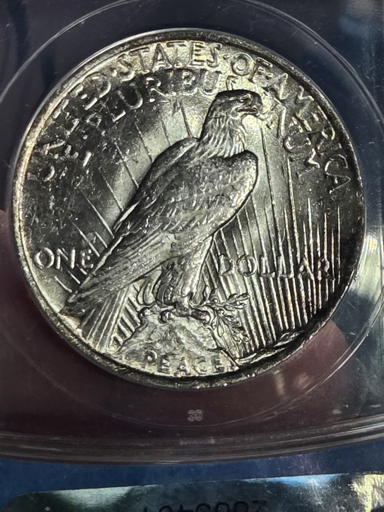 1923 $1 Peace Dollar ANACS MS60 Toned