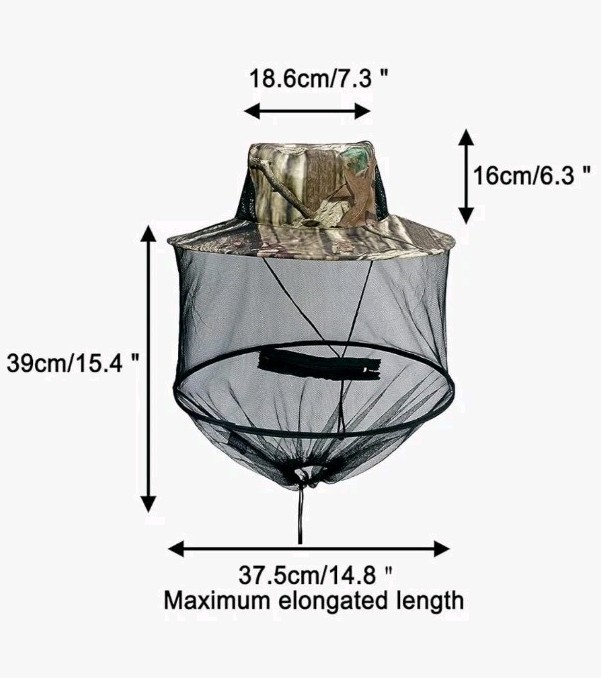 2 Mosquito Head Net for Insect, Fly & Bug Protection - Quality Mesh Netting