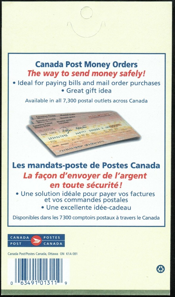 Canada sc#1734a Canals, Booklet Bk208b, Mint-NH