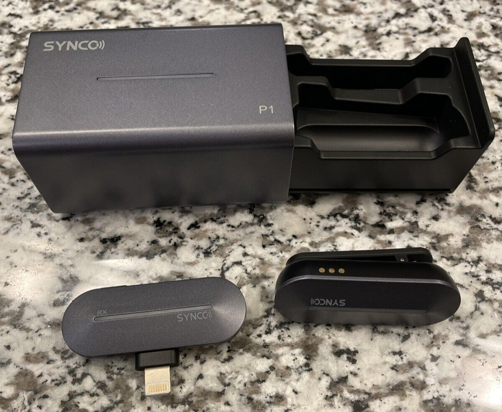 Lot of 3 Synco P1 Wireless Microphone with Charging Case