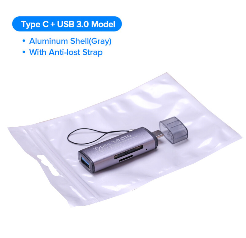 Type C USB 3.0 Flash Disk SD TF Card Reader for Macbook Type C OTG Android Phone