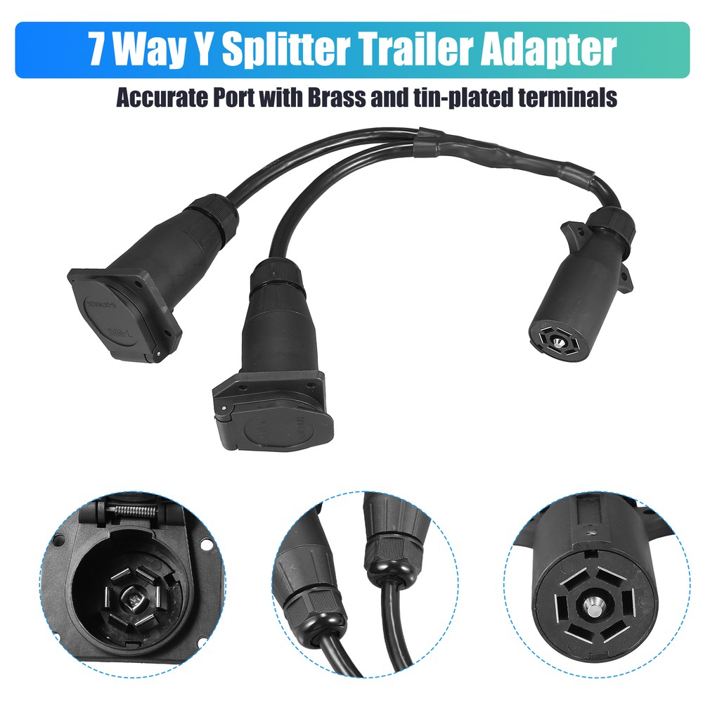 Universal 7 Way Y Splitter Trailer Adapter Harness for Pulling Slide Pack of 1