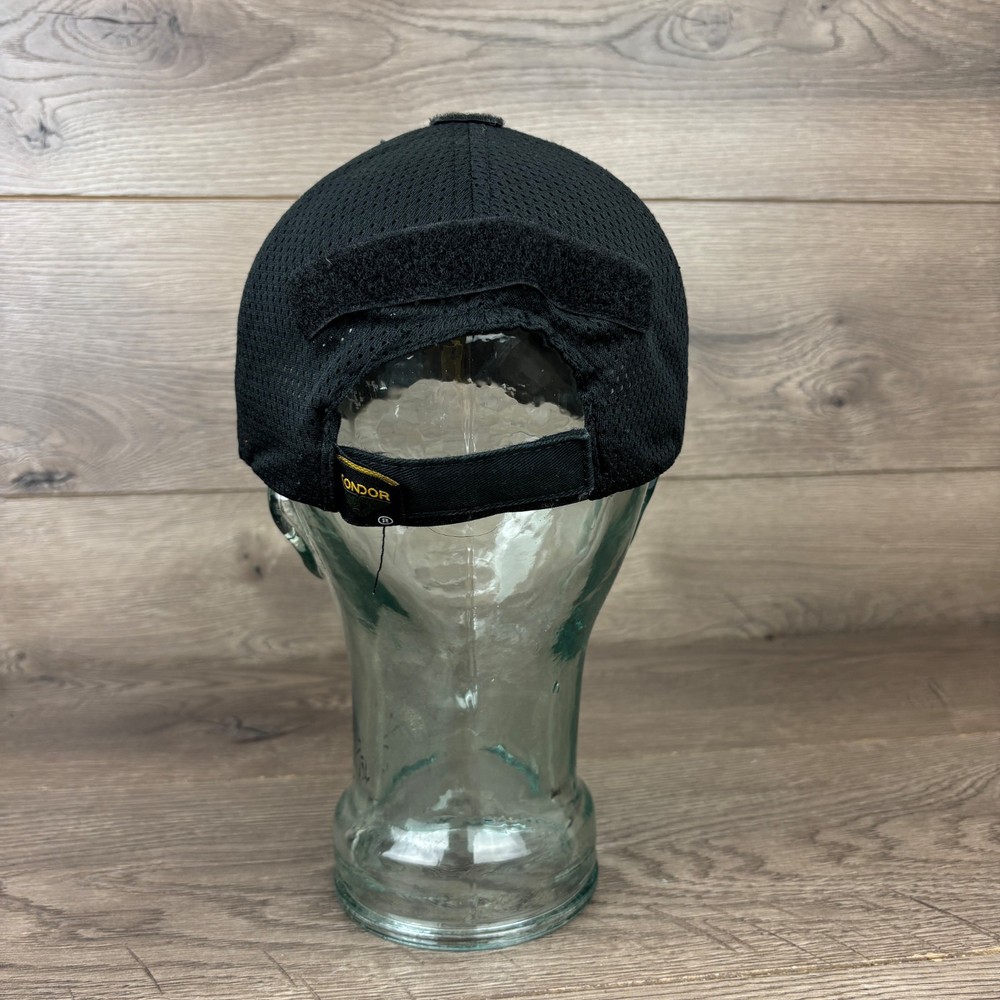 Condor Mesh Tactical Cap - TC-002 Black Adjustable Strapback Baseball Hat