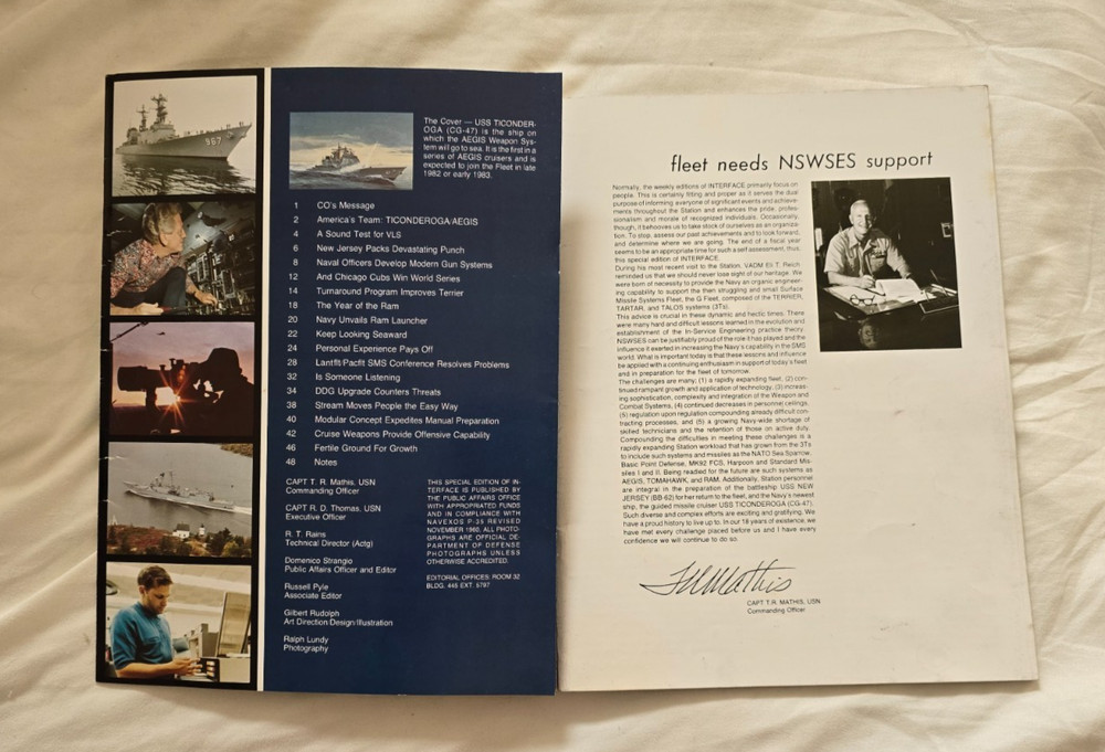 Interface Special Edition 1982 NSWSES US Navy Magazine Book