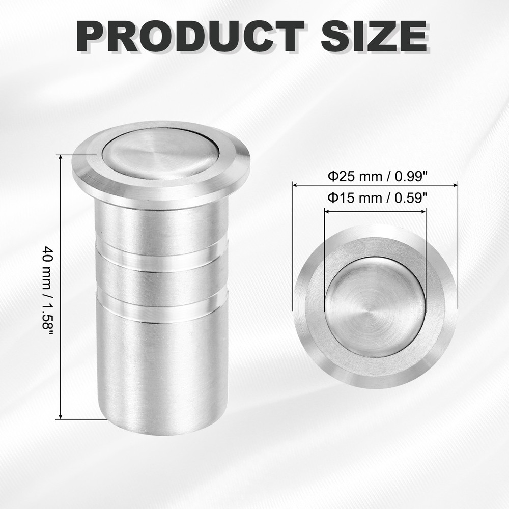 0.59" Door Latch Dust Protector, Dust-Proof Sliding Lock Insert, Silver