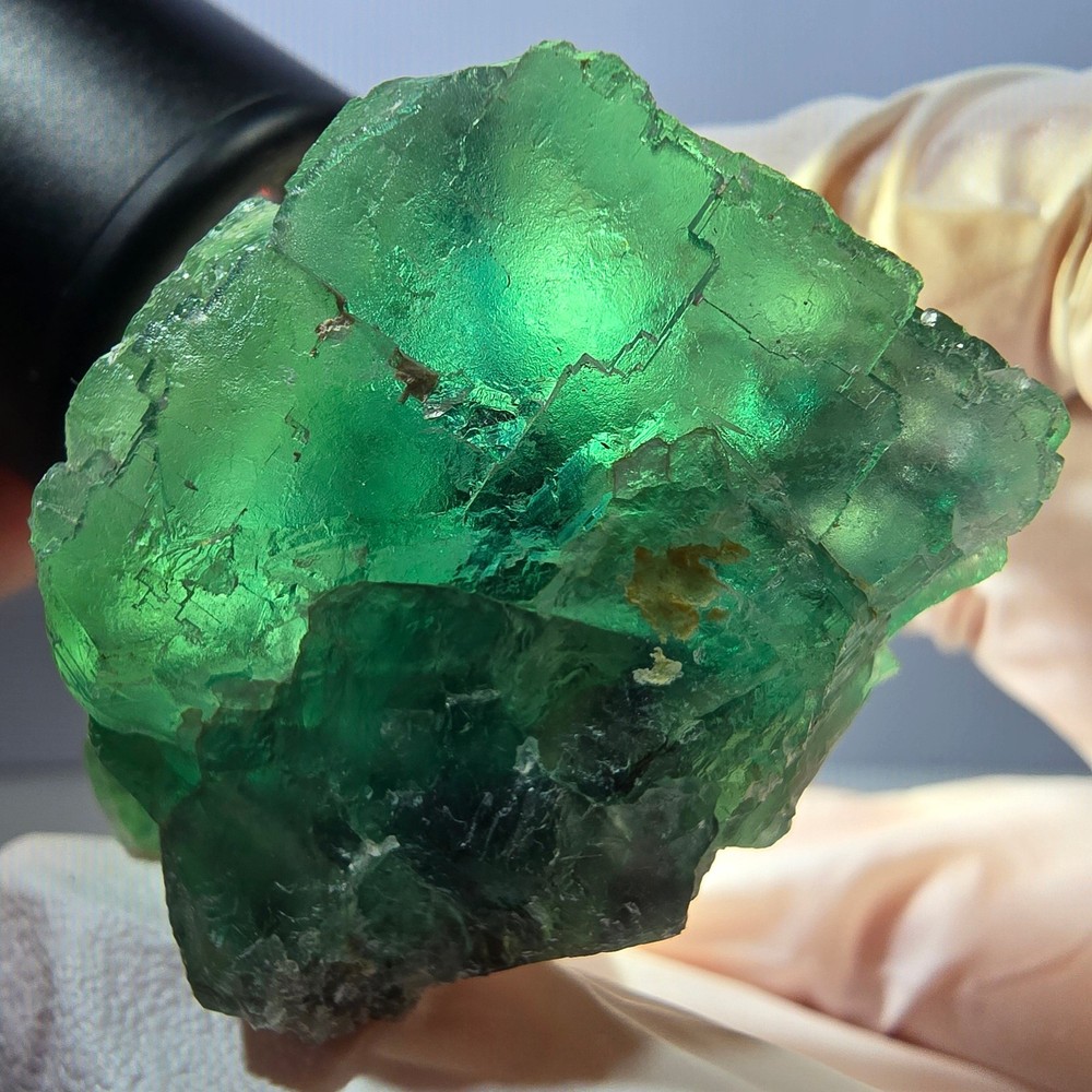 Clear Phantom Fluorite Cube parquetted, green Okorusu, Namibia 38*31*30mm