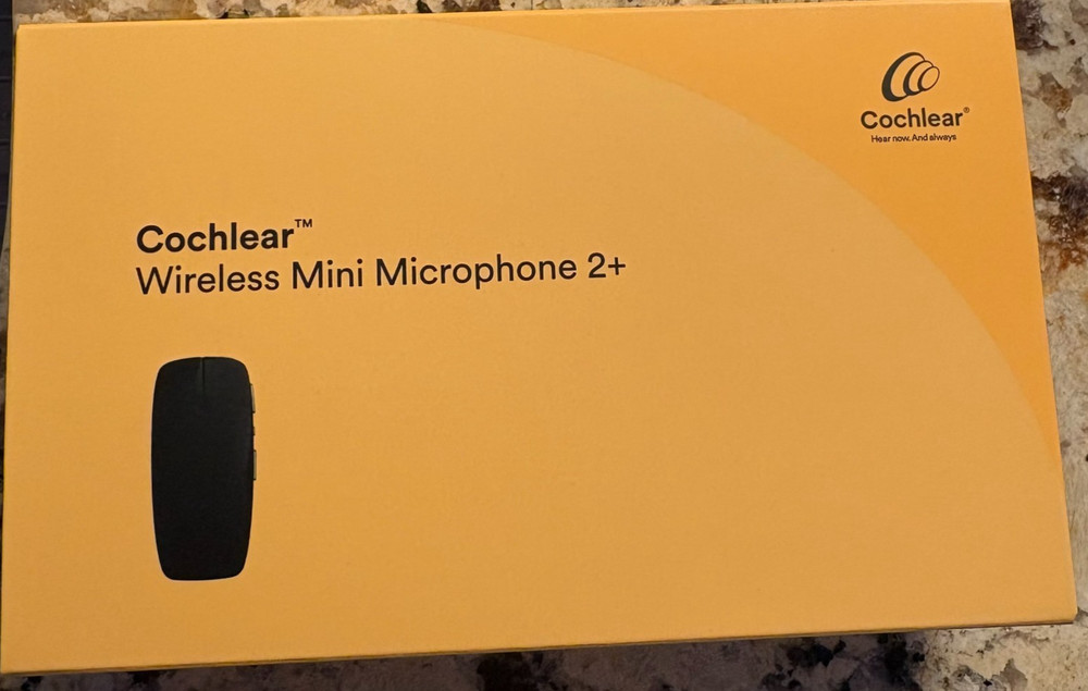 NEW IN BOX: Cochlear Wireless Mini Microphone 2+, USB cord, adaptor, accessories