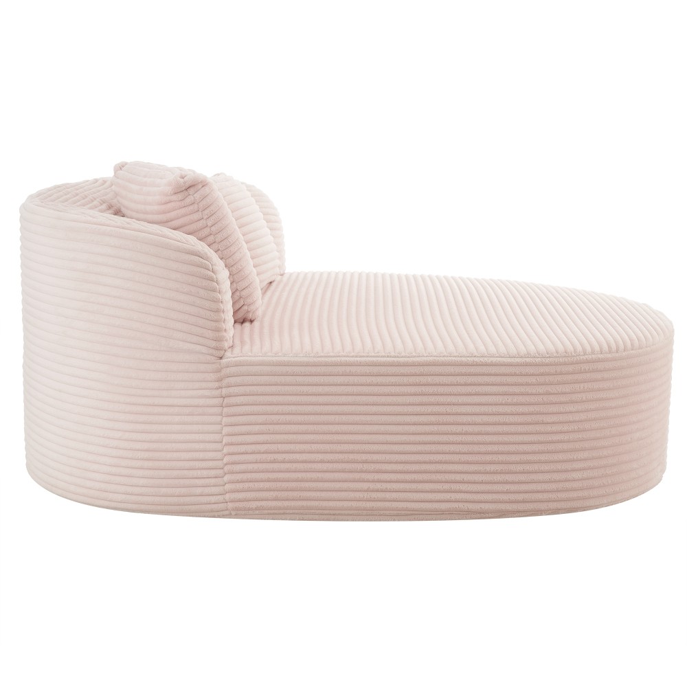 51.6" Sofa Bed Chaise Lounge Sofa Boneless Couch Compression Sofa Couch, Pink