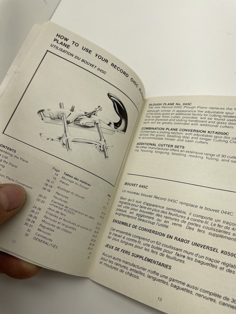 Record Planes & Planing Rabots & Rabotage - Record Tools