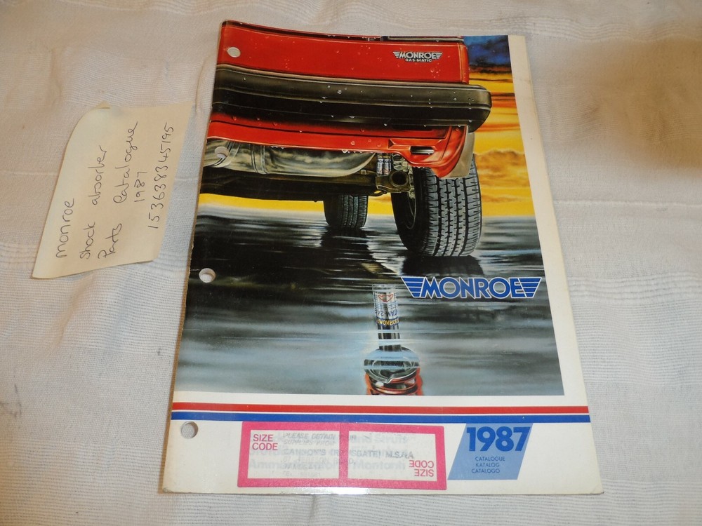 MONROE SHOCK ABSORBER  PARTS CATALOGUE  1987