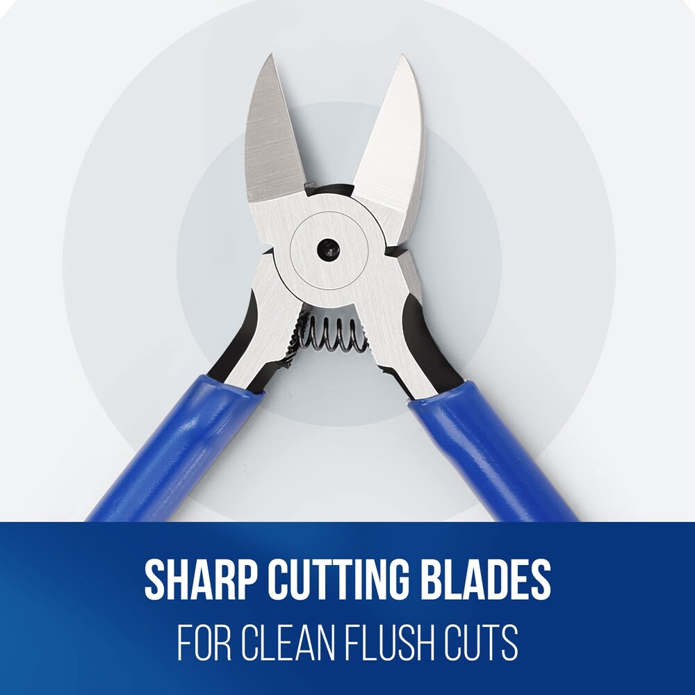 6" Wire Cutter Precision Flush Cutter Spring Loaded Side Cutting Diagonal Cutter