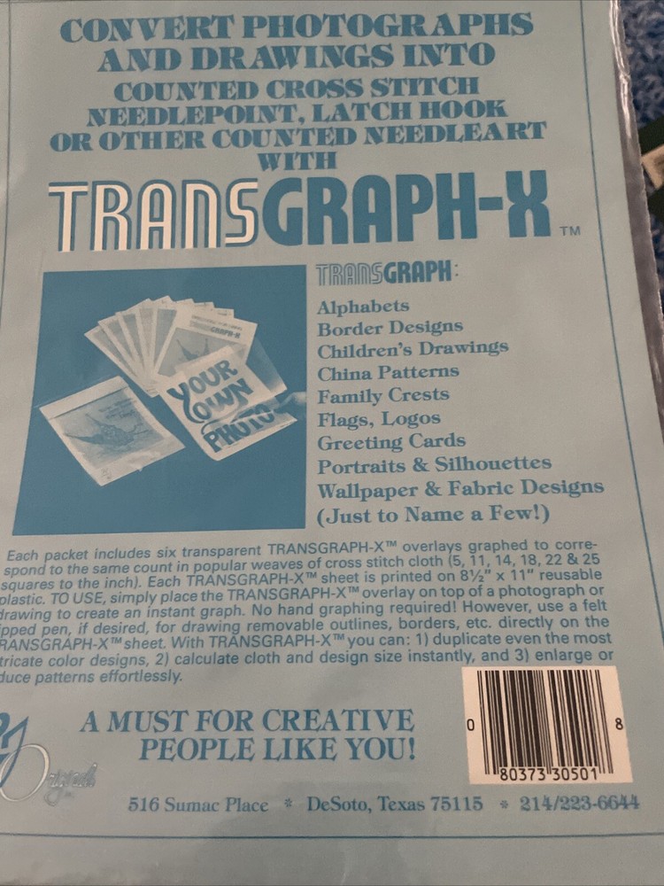 Transgraph-X 6 Sheets Design Your Own Counted Needleart