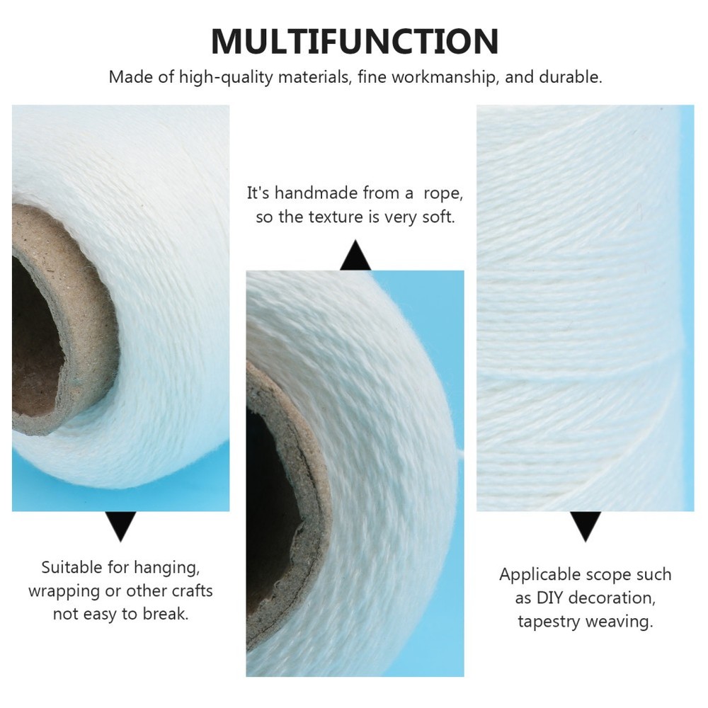 1 Roll 500M Fine Cotton Rope Durable Hanging Rope Woven Cotton String Bundle
