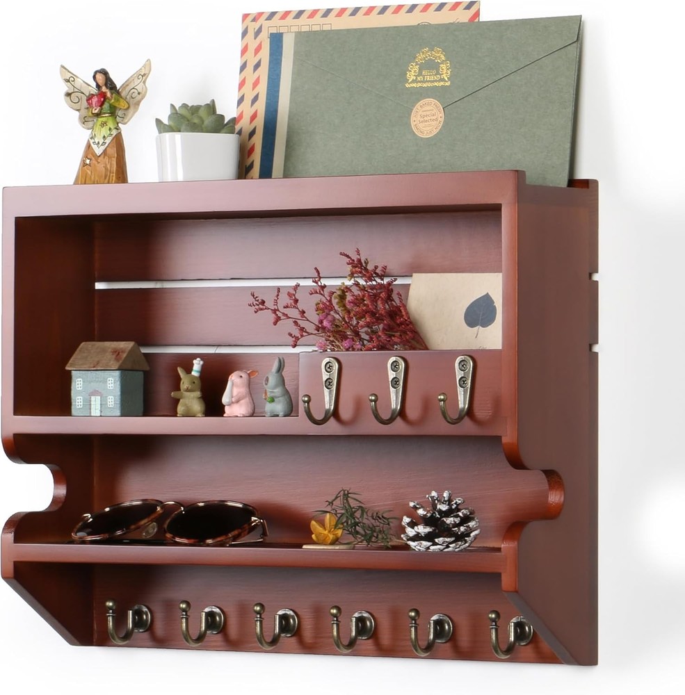 Handcrafted Solid Wood Key Holder for Wall - Artisan Hand-Sprayed Finish & Smoot