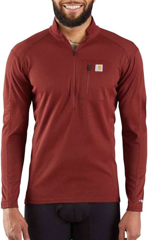 Carhartt Base Force Midweight Tech Quarter-Zip Fired Brick Red (ca1.1)