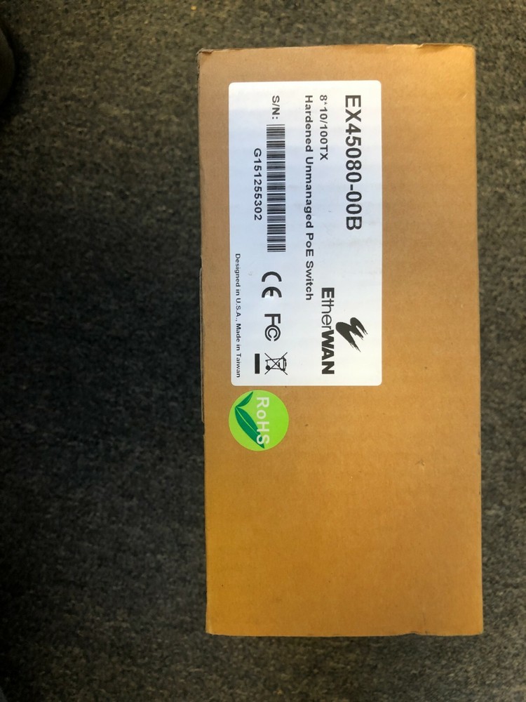 New Etherwan EX45080-00B Hardened Unmanaged Ethernet POE Switch