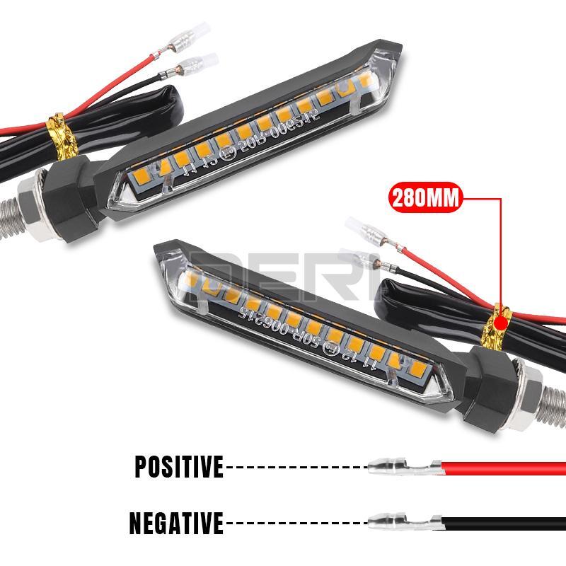 2X LED Motorcycle Turn Signal Indicator Light Flowing Sequential Amber Universal