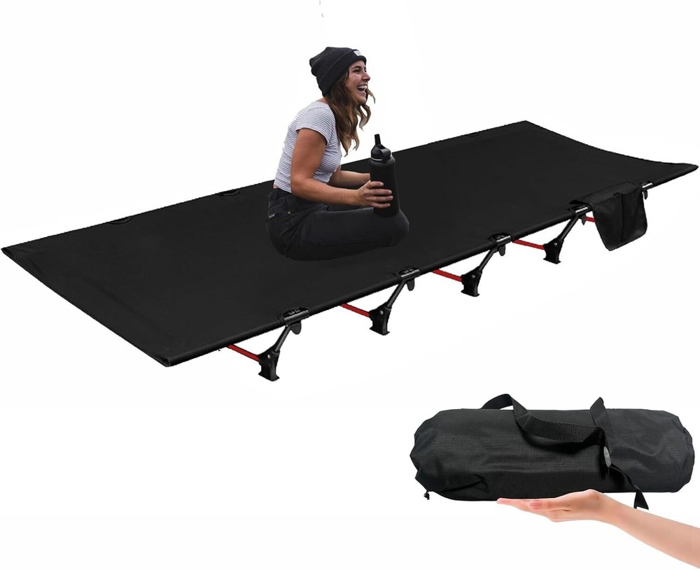 Portable Camping Cot Sleeping Cot Ultralight Backpacking Camping Cot Black