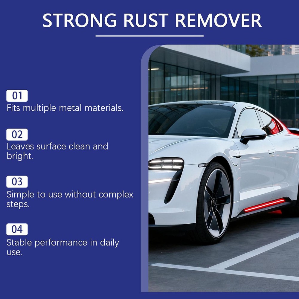 Universal Rust Remover Spray for Car Wheels Metal Surface Decontamination