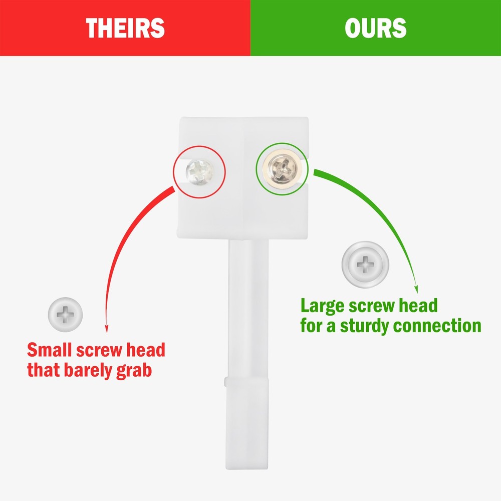 RV Designer Like White Plastic Side Curtain Drapery Hold Down Bracket - 8 Pack