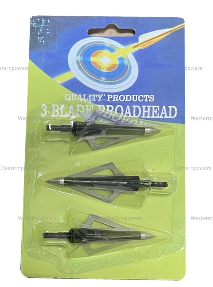 60 Count Broad Head Spear Tips 3 Blade Compound Bow or Cross Bow Tips