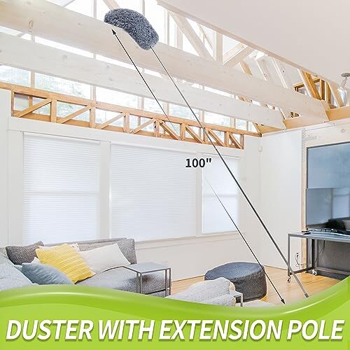 Duster with Extension Pole for Cleaning (2 Set B: Ceiling Duster & Replacement