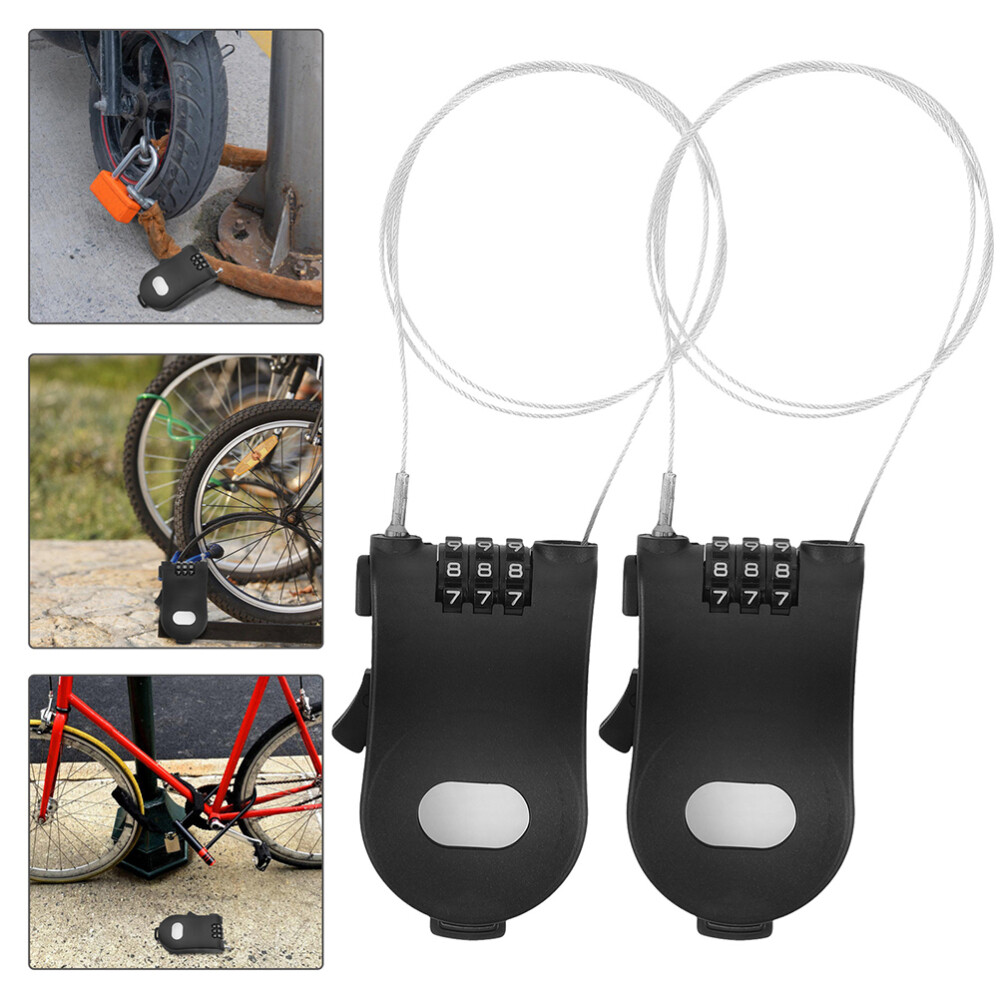 2 Pcs Adjustable Cable Security Combination Lock Steel Wire Password Rope