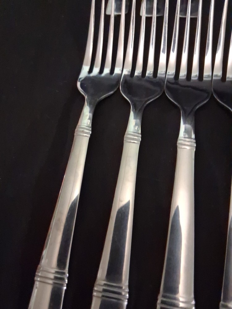 58 Pc Set Cambridge Braylen Mirror Stainless Bands Flatware Silverware