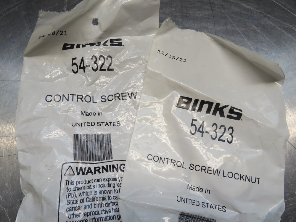 Binks 54-322 Control Screw W/ 54-323 Locknut