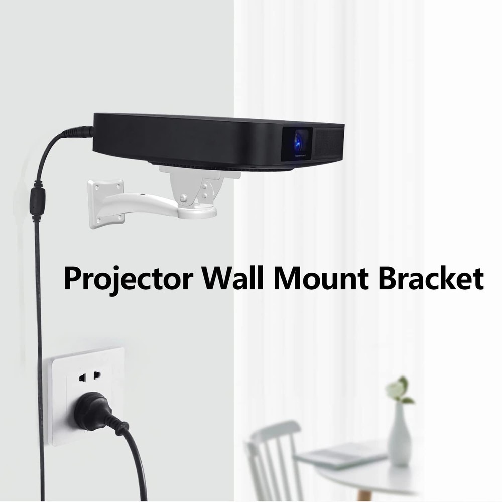 White Mini Projector Wall Mount Hanger Bracket for CCTV Security Camera