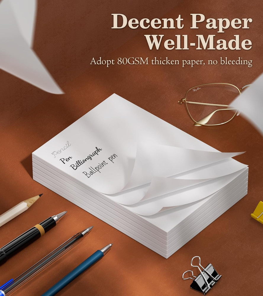 Notepads 4X6 Blank 50 Sheets per Notepad Writing Pads White Paper Scratch Note p
