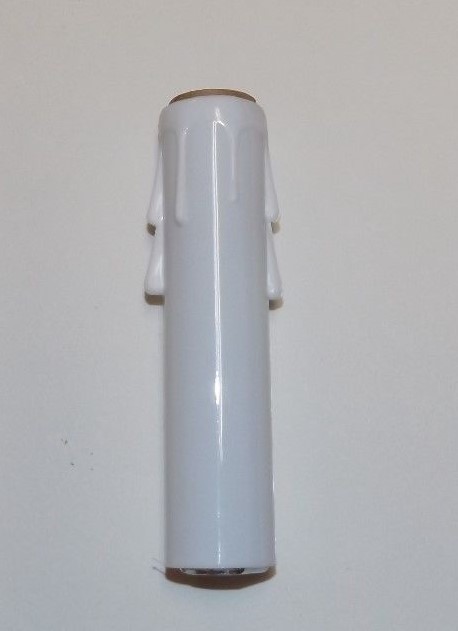 4" TALL KEYLESS CANDELABRA SOCKET WITH WHITE CANDLE COVER WITH DRIPS 307096J