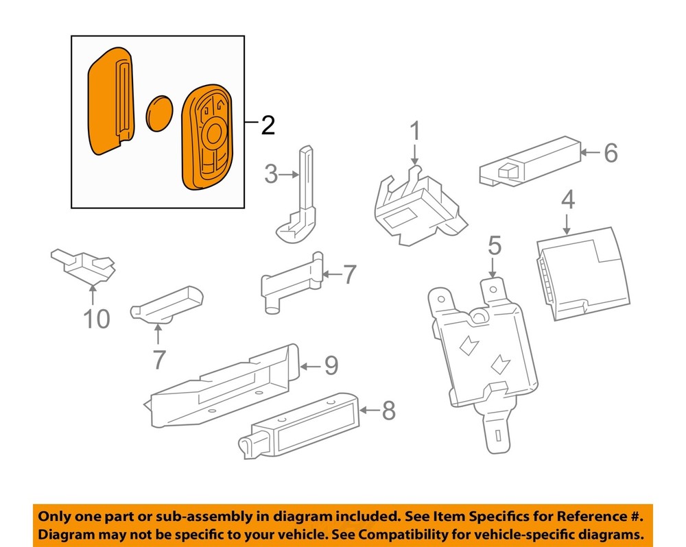 GM OEM 16-21 Bolt EV Electrical Keyless Entry Components-Transmitter 13529664