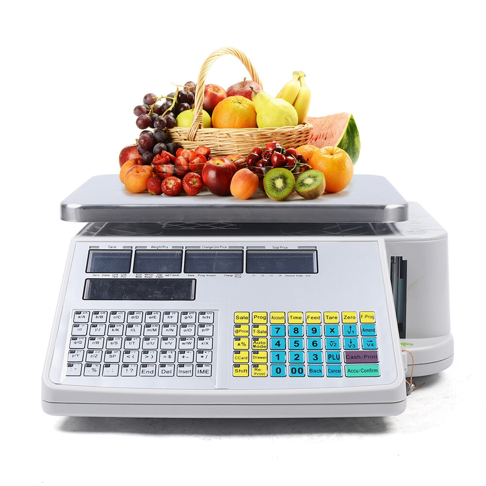 Commercial Digital Price Computing Scale 66Lbs with Label Barcode Printer 110V