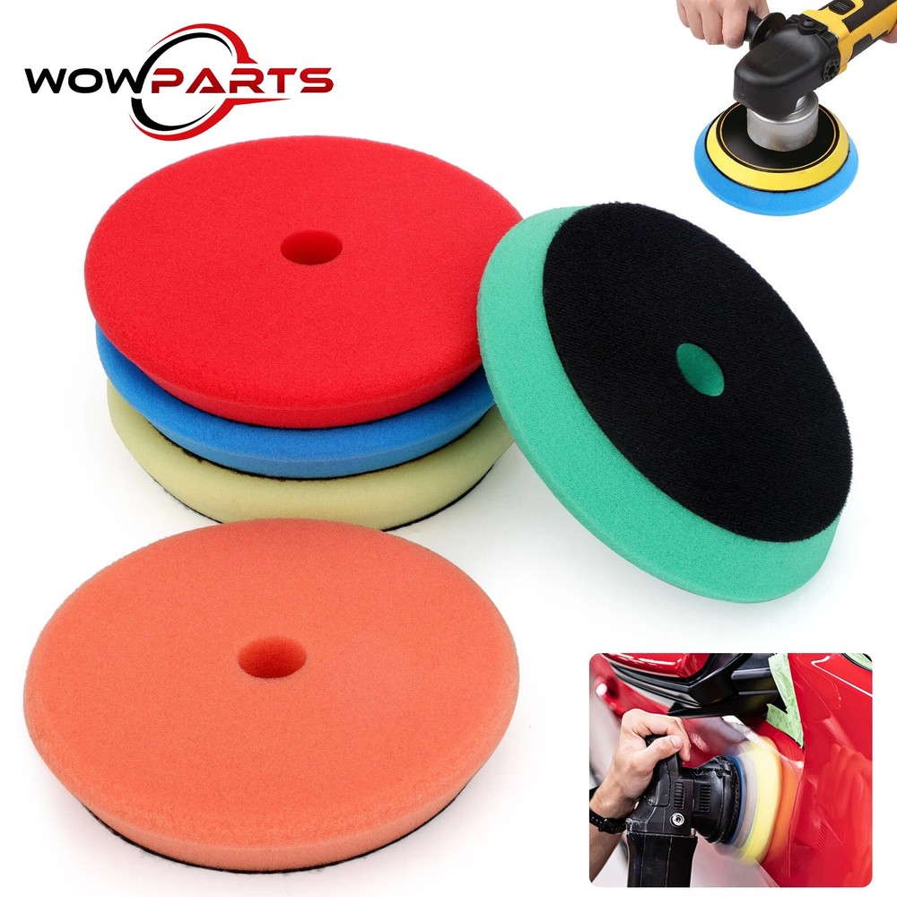 5Pcs Buffing Polishing Pads 6" Backing Plate Compound Buffing Sponge Pads Kit