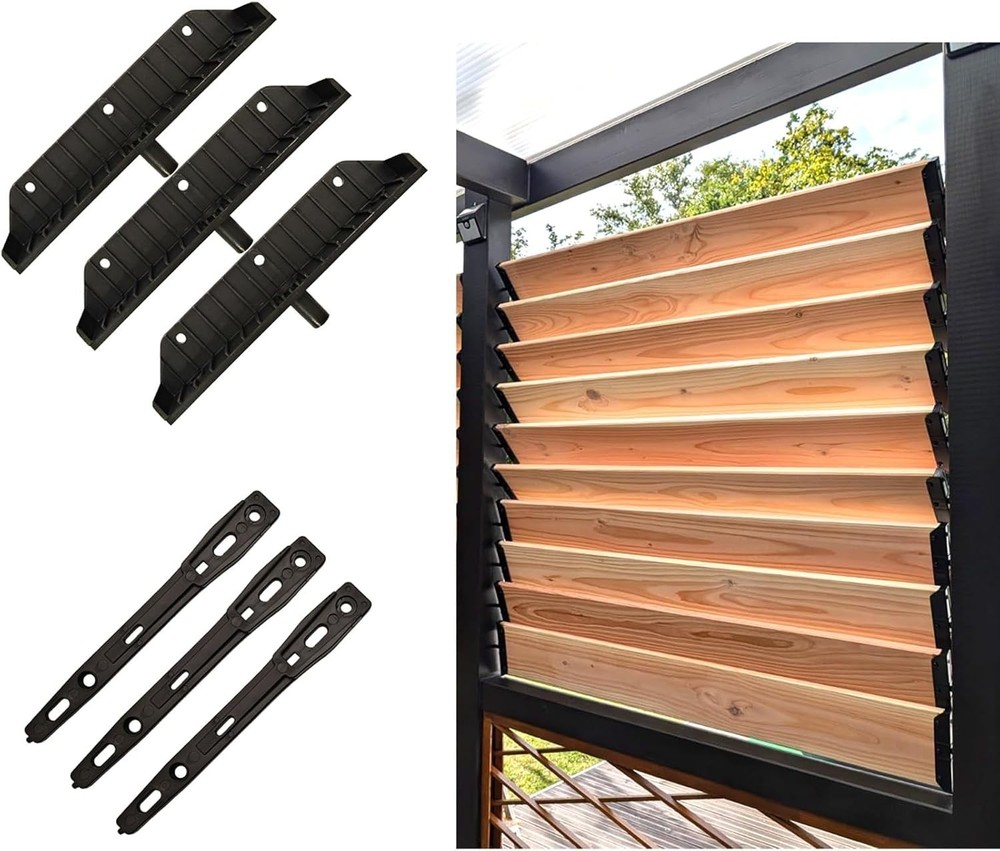 Louver Bracket Kit Deck Sunblind System Shutter Hardware Black Up to 11 Boards