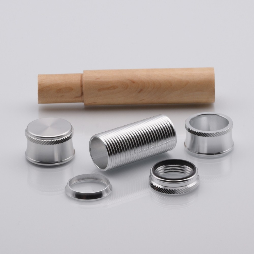 Fly Rod Reel Seat -Downlocking - Brushed Aluminum Hardware - Maple Insert