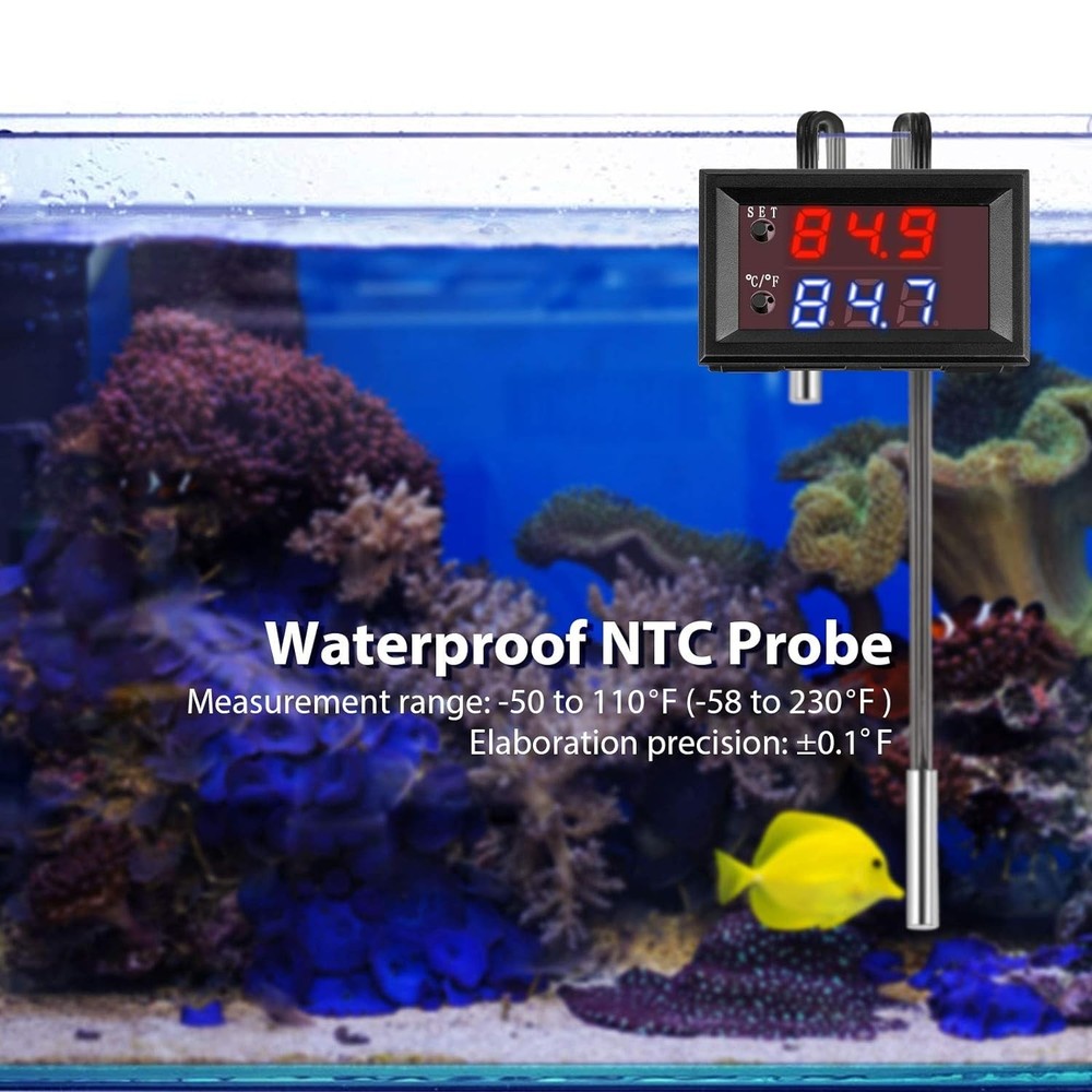 2 Pieces 12V Electronic Temperature Controller Programmable -50 to 110 Degree Ce