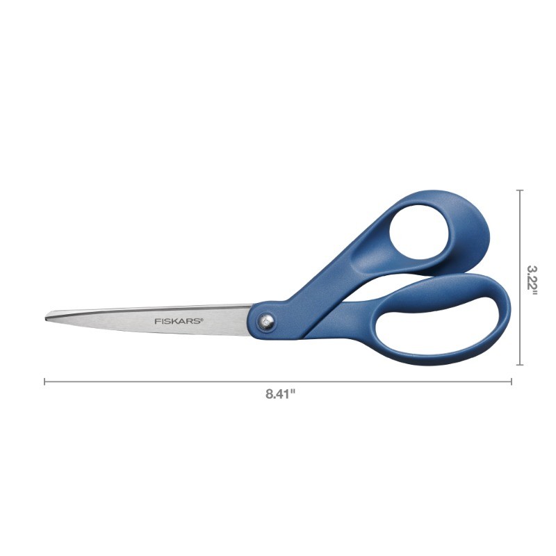 Fiskars 8" Explore Fabric Scissors, Blue