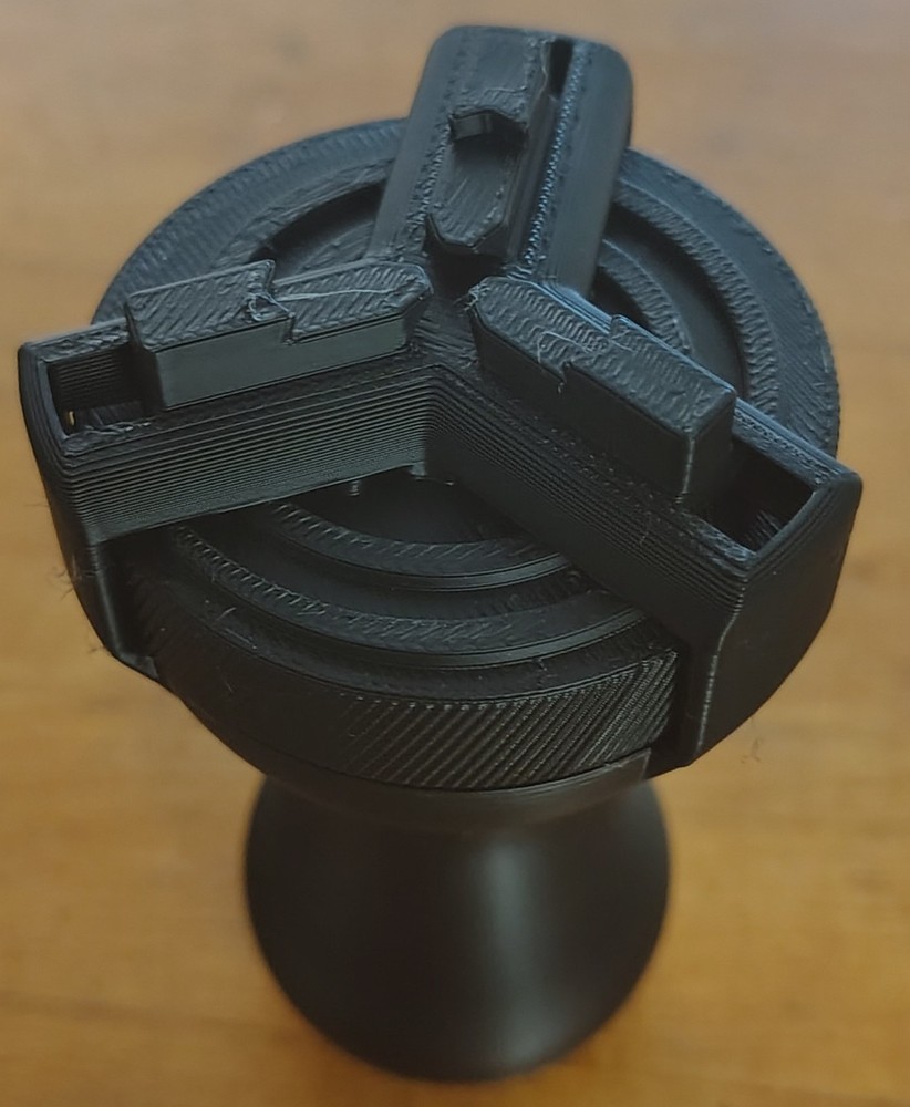 Miniature Painting Handle/Chuck (CC0, 3d Printed, Black PLA)